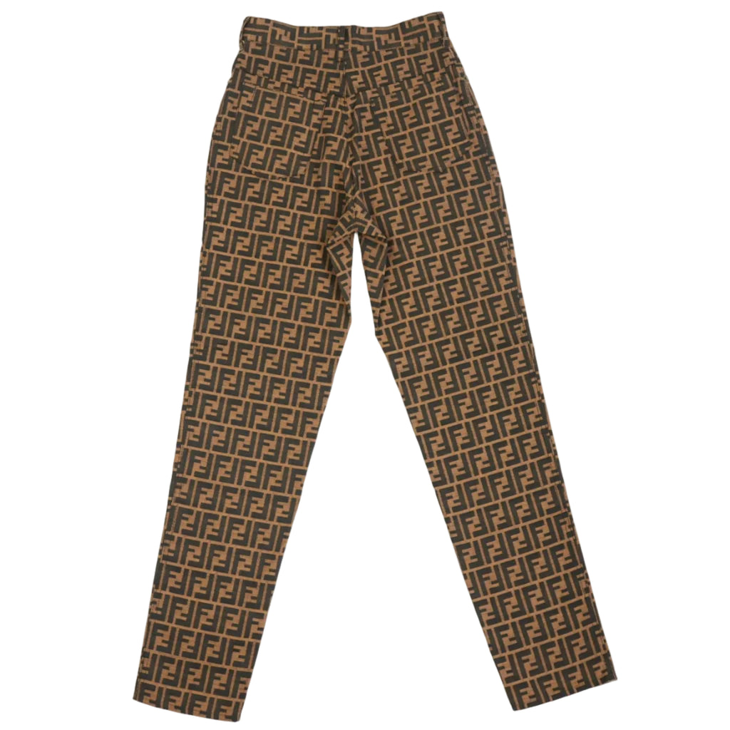 Fendi Brown and Black Logo Pants