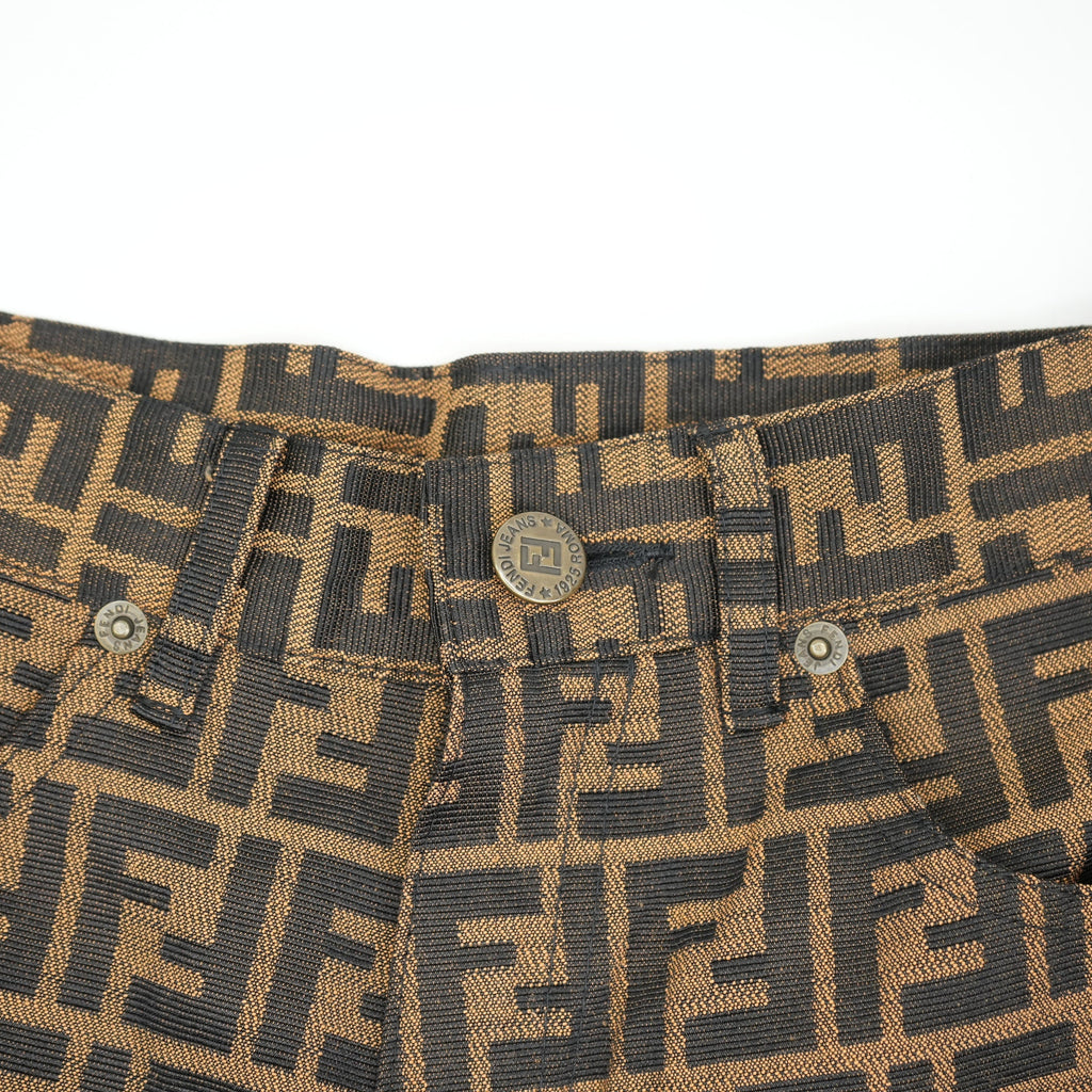 Fendi Brown and Black Logo Pants