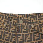 Fendi Brown and Black Logo Pants