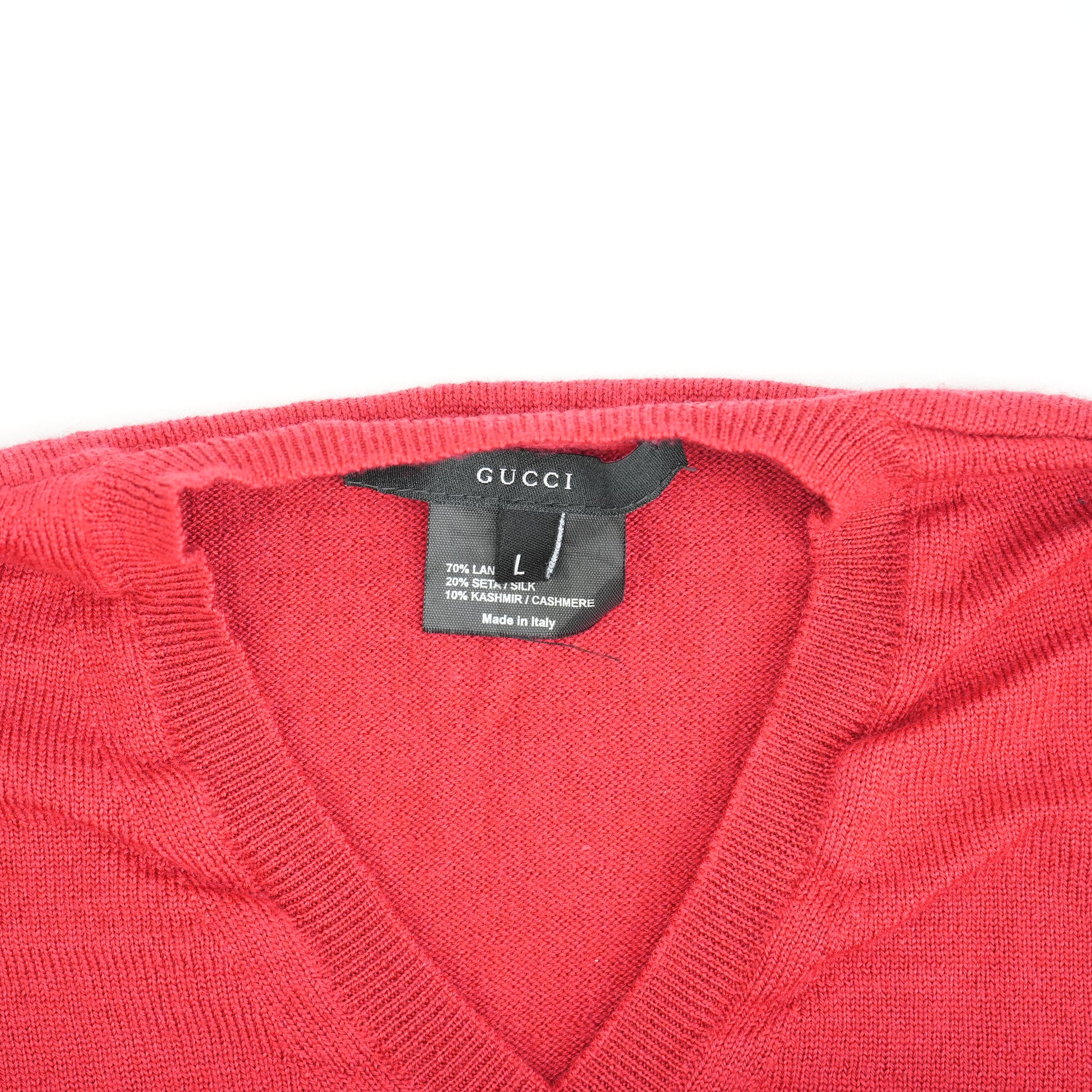 Gucci Red Wool Sweater Size Large.