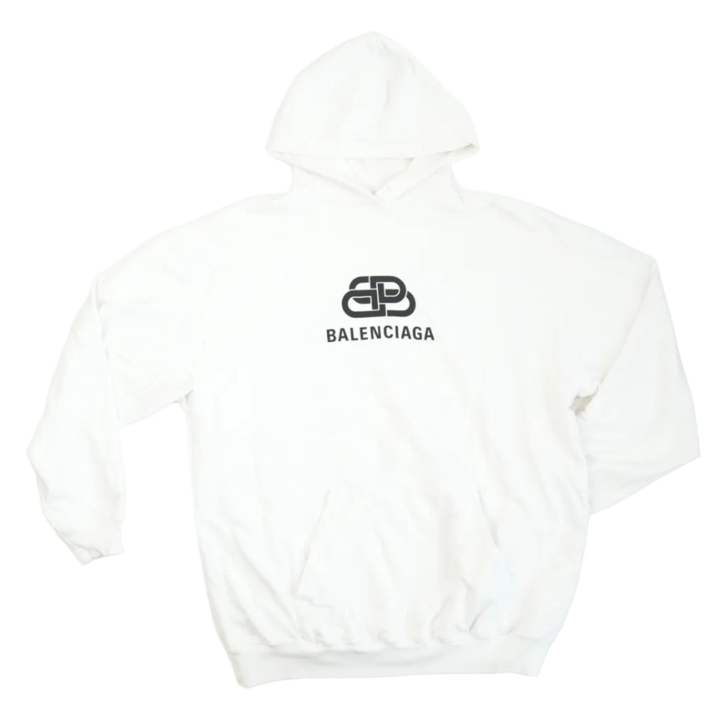 Balenciaga White Logo Hoodie Size Extra Small