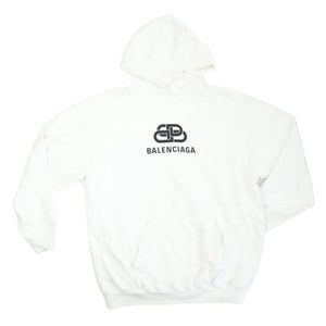 Balenciaga White Logo Hoodie Size Extra Small