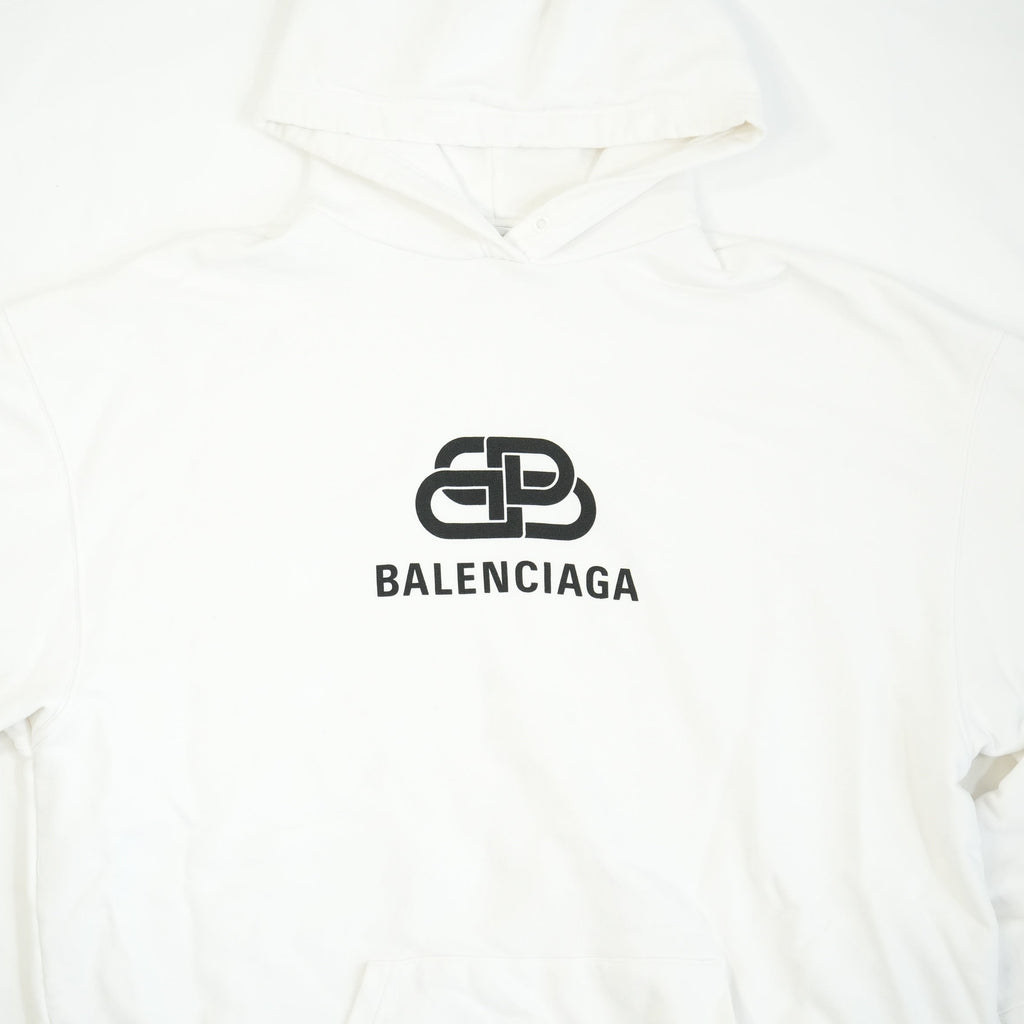 Balenciaga White Logo Hoodie Size Extra Small