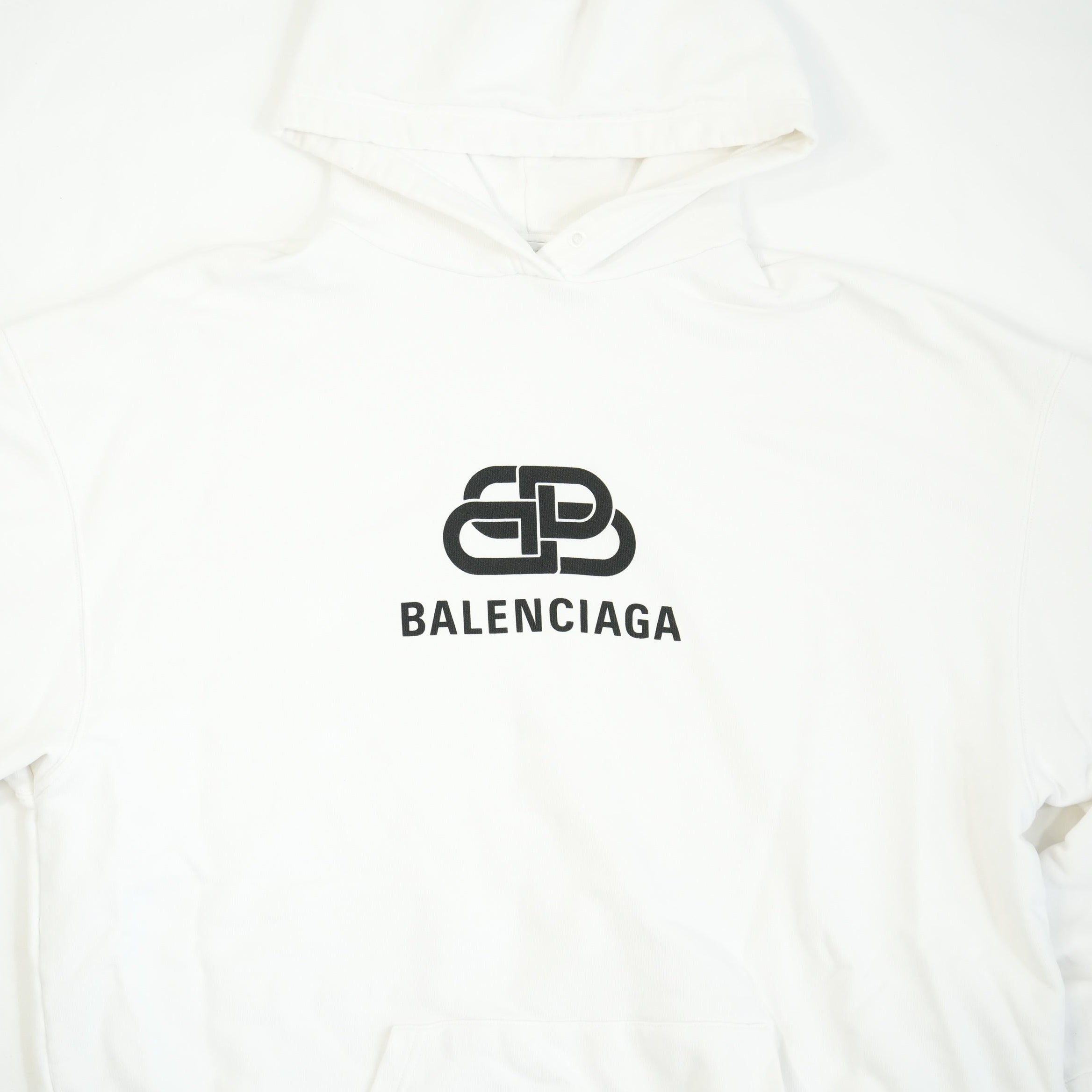 Balenciaga White Logo Hoodie Size Extra Small