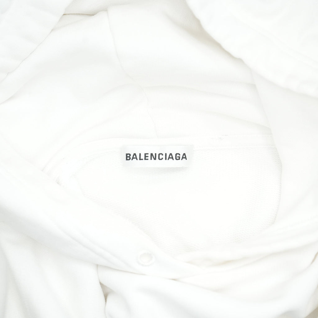Balenciaga White Logo Hoodie Size Extra Small