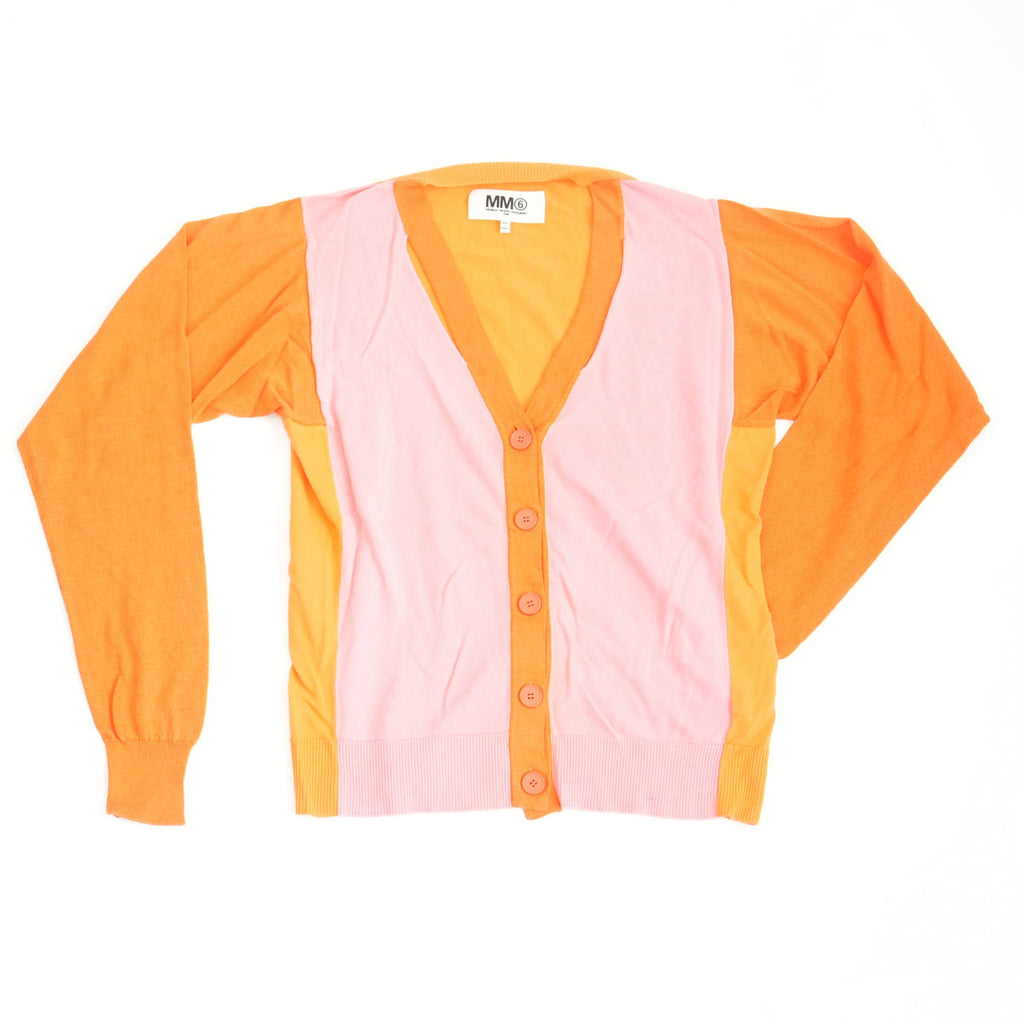 MM6 Maison Margiela Colorblock Orange and Pink Cardigan