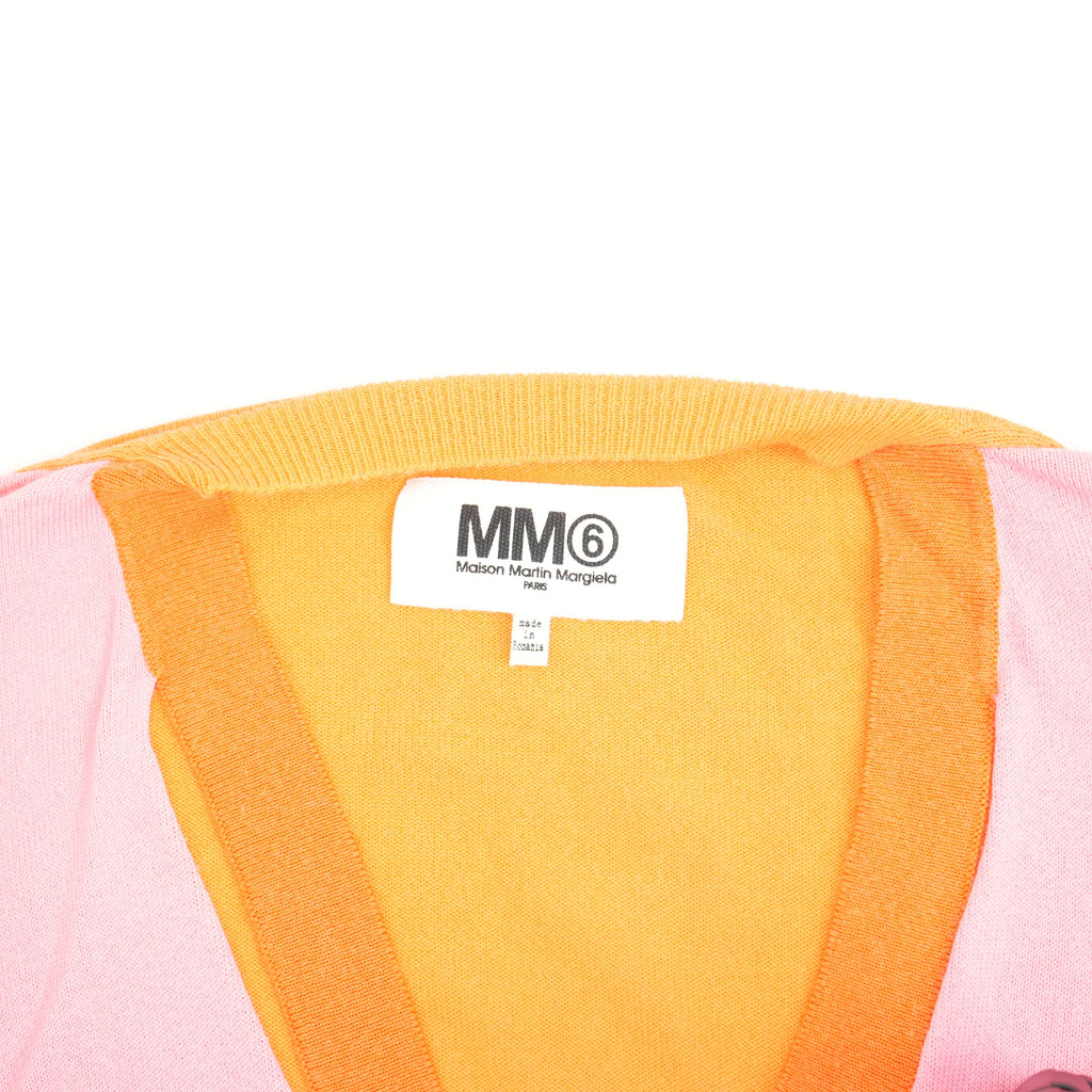 MM6 Maison Margiela Colorblock Orange and Pink Cardigan