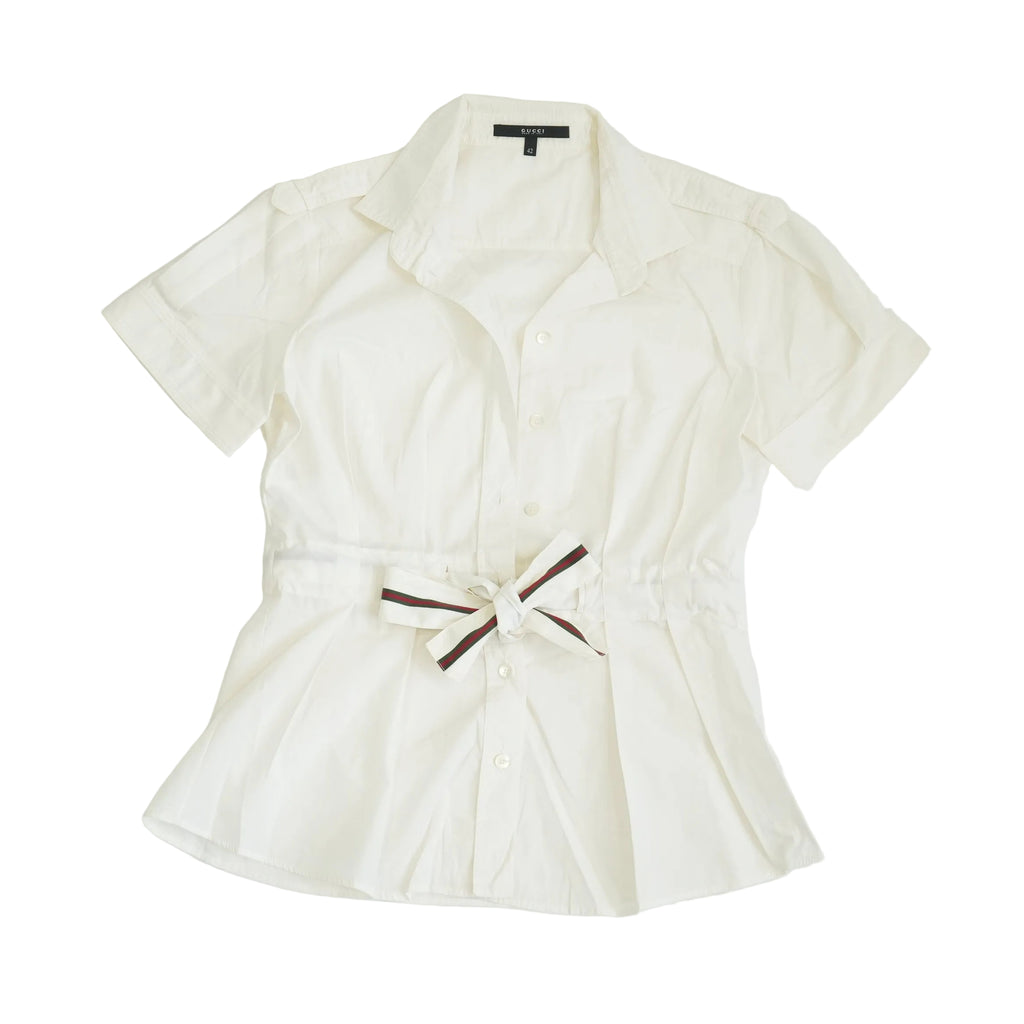 Gucci White Top Size 42 Sherry Line Belt