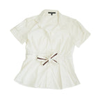 Gucci White Top Size 42 Sherry Line Belt