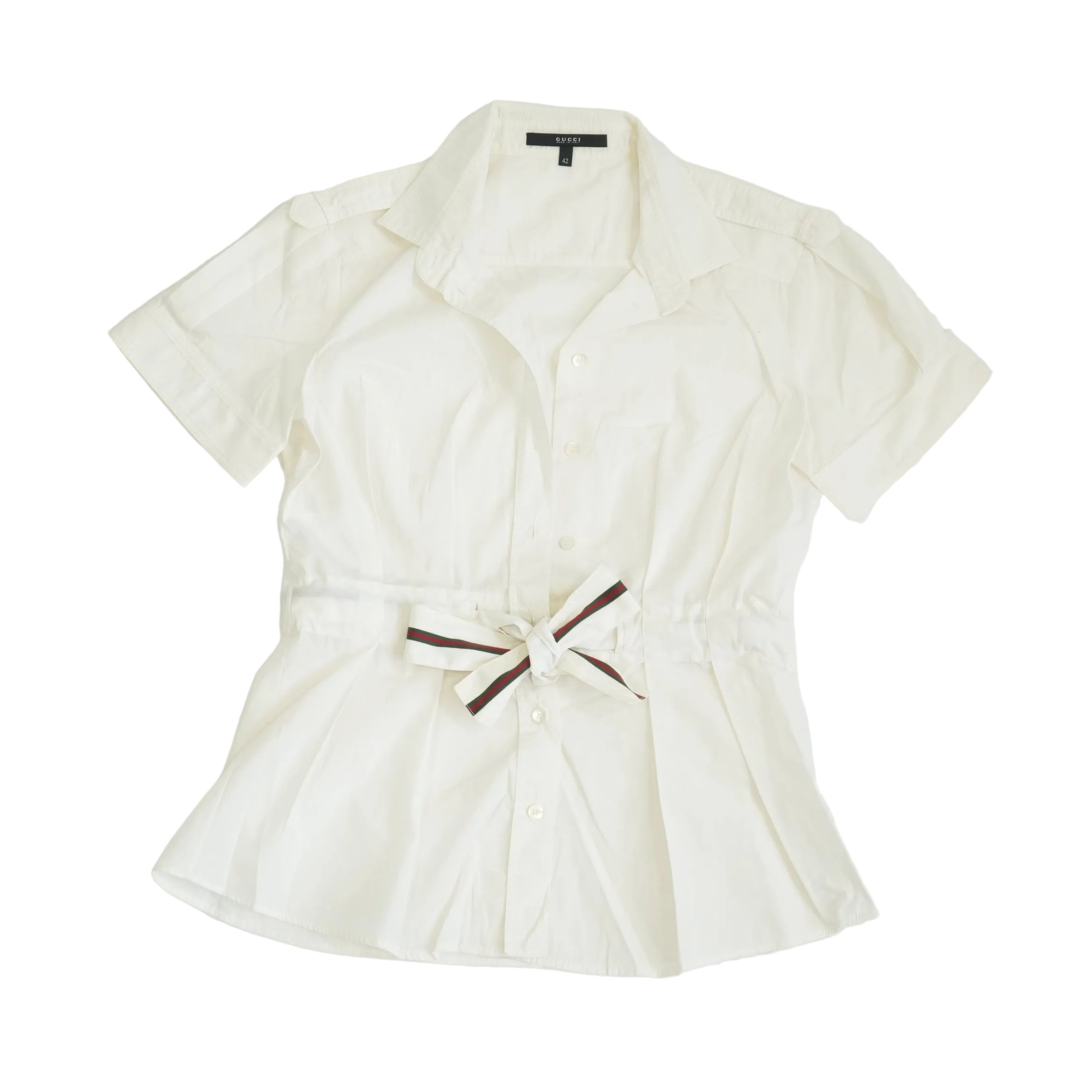 Gucci White Top Size 42 Sherry Line Belt