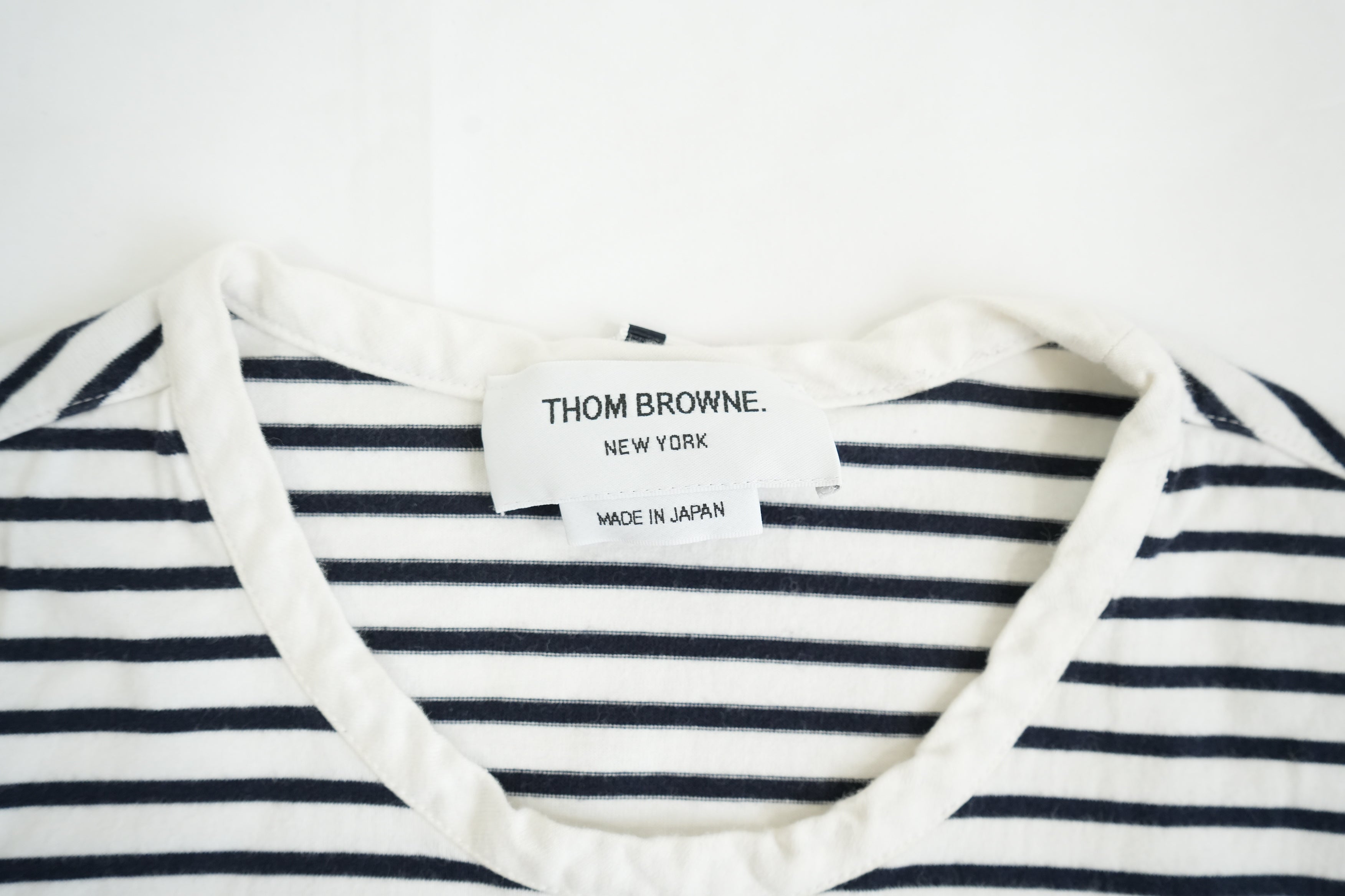 Thom Browne White Stripped Tee Shirt Pocket Tee Size 0