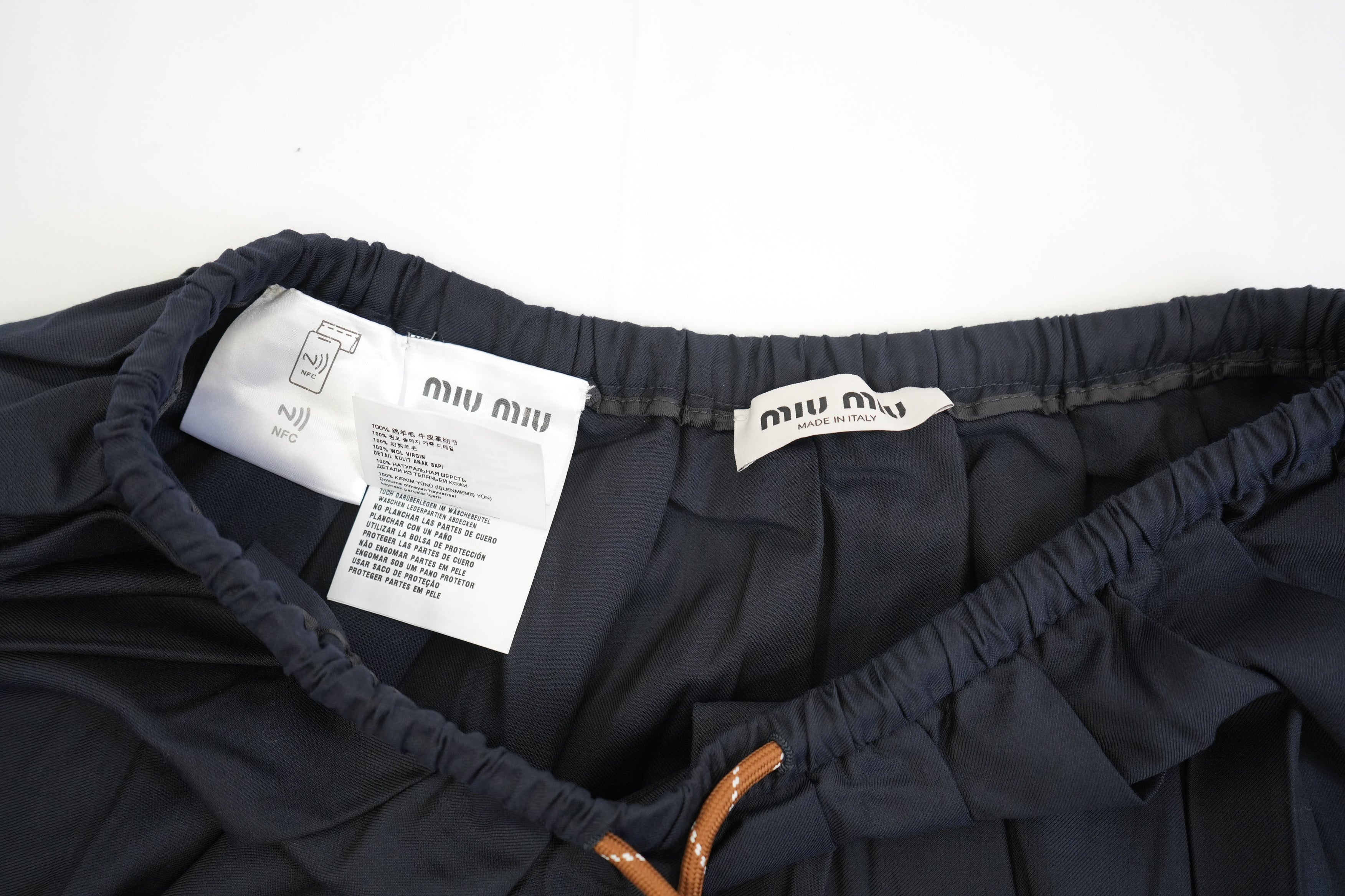 Miu Miu Pleated Skirt with Drawstring Size 38
