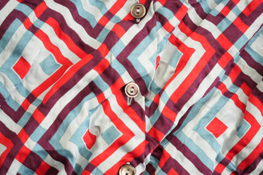 Louis Vuitton Silk Shirt Geometric Size 34