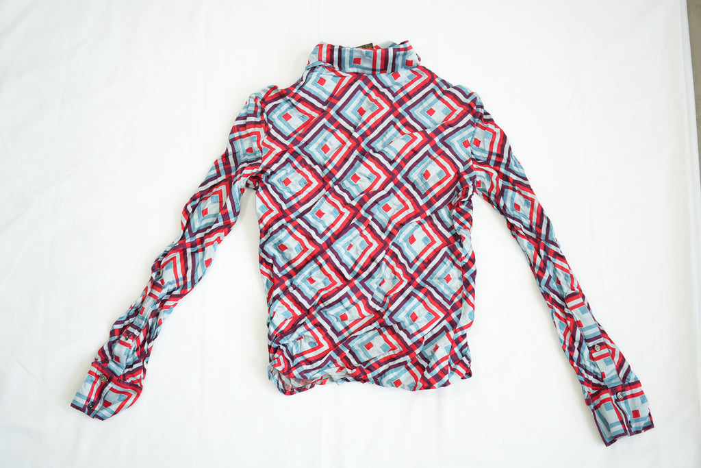 Louis Vuitton Silk Shirt Geometric Size 34