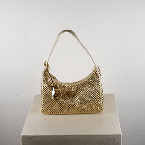 Prada Re-Edition 2005 mini crystal-studded satin bag
