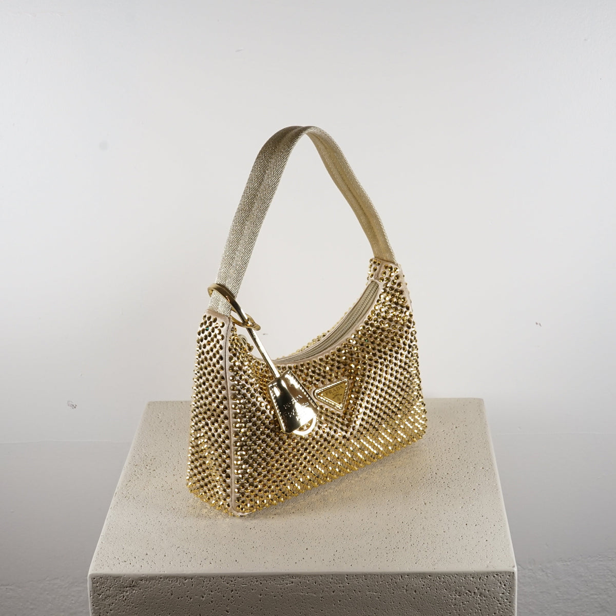 Prada Re-Edition 2005 mini crystal-studded satin bag