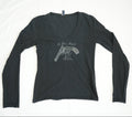 Jean Paul Gaultier Gun Studded Embelished V Neck Top Size Large