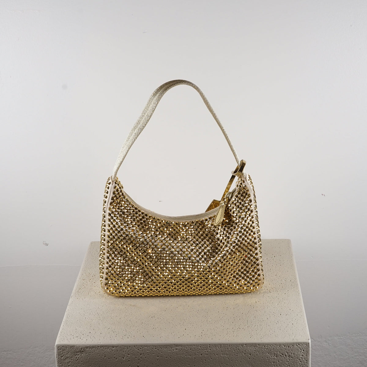 Prada Re-Edition 2005 mini crystal-studded satin bag