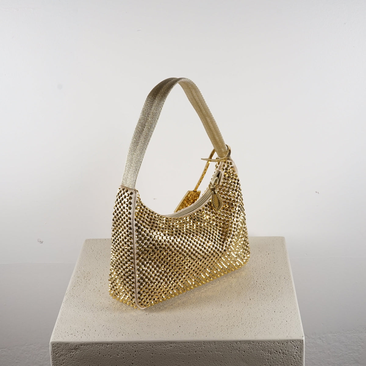 Prada Re-Edition 2005 mini crystal-studded satin bag