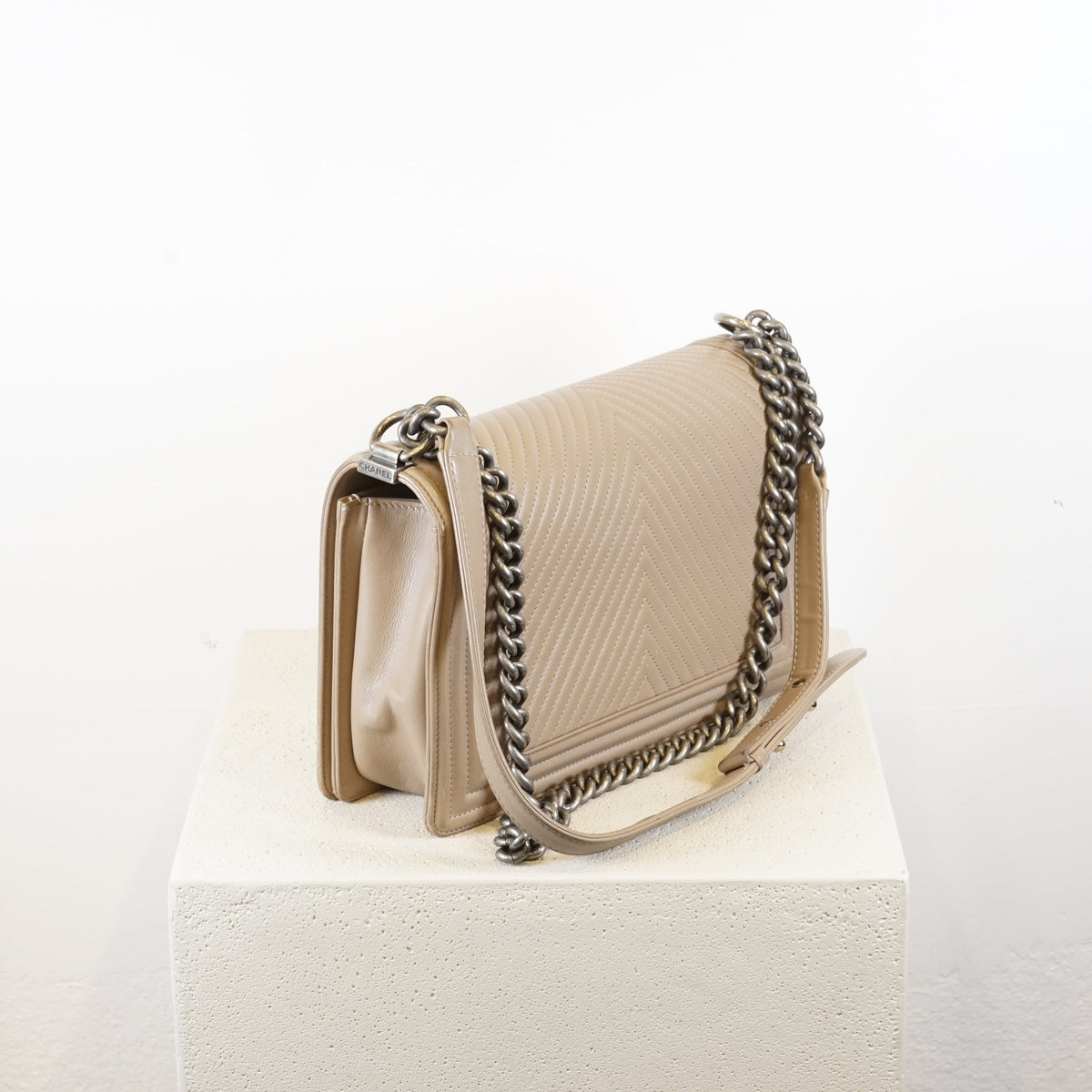 Chanel Le Boy Medium Chain Shoulder Bag