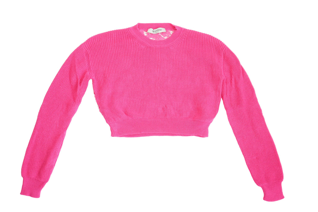 Valentino Pink Knit Cropped Shirt Top Size XS