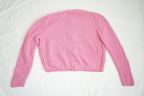 Miu Miu Pink Cropped Knit Sweater with Gem Buttons Size 42