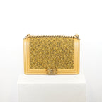 Chanel Tan/Brown Boy Bag With Tweed Detailing (with box and dustbag)