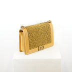 Chanel Tan/Brown Boy Bag With Tweed Detailing (with box and dustbag)