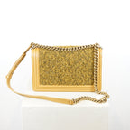 Chanel Tan/Brown Boy Bag With Tweed Detailing (with box and dustbag)