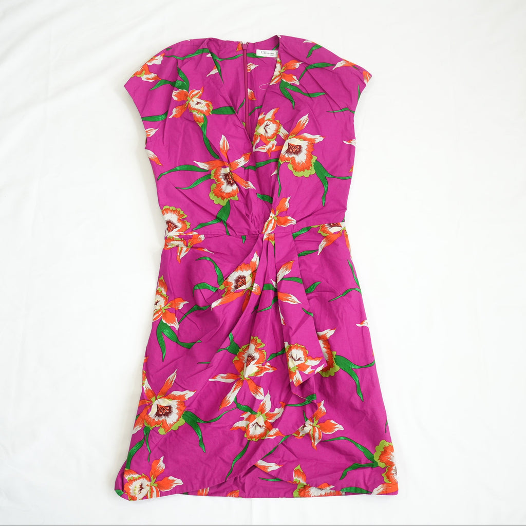 Christian Dior Magenta Floral Dress US Size 6