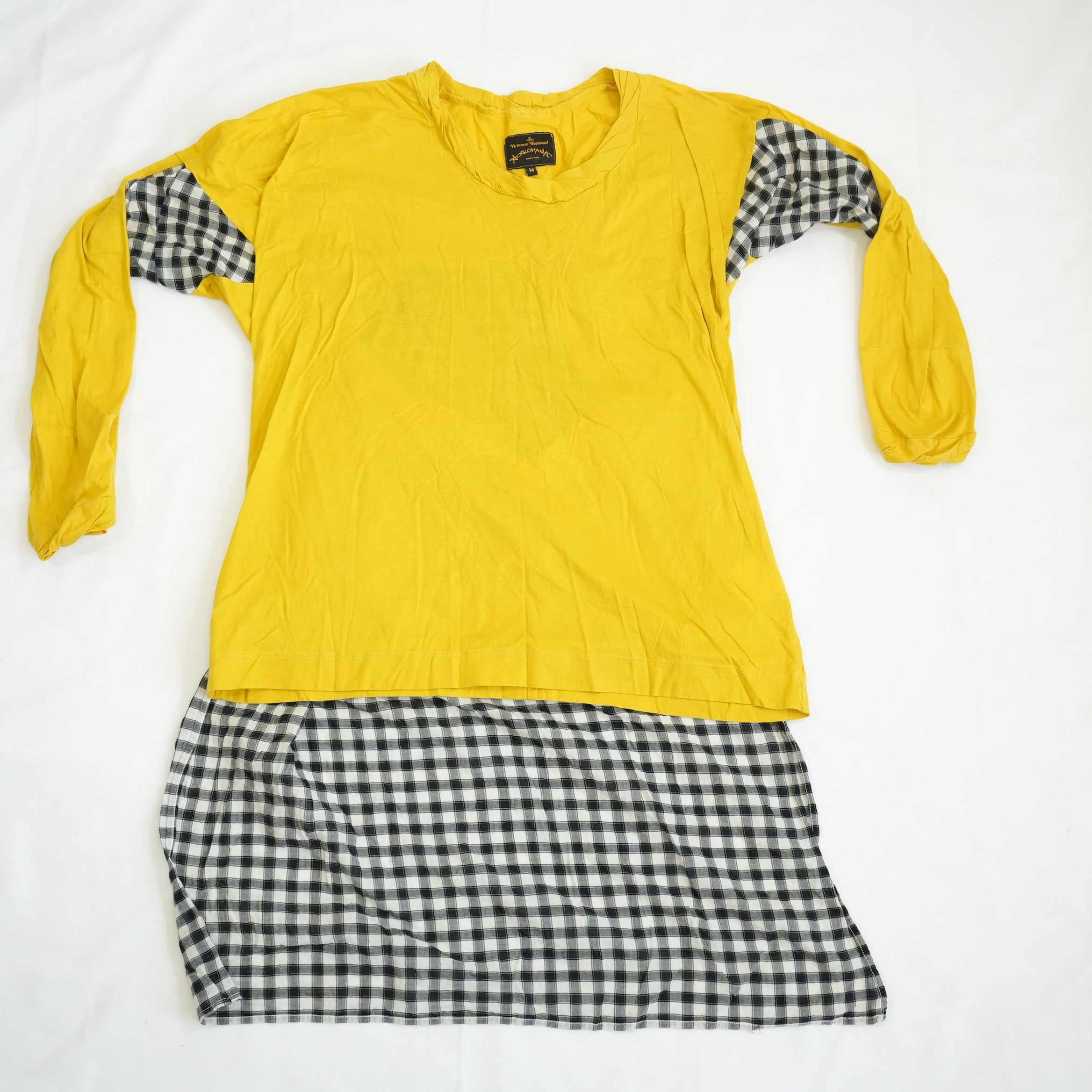 Vivienne Westwood Vintage Cut & Sew Plaid Attached Shirt Size Medium