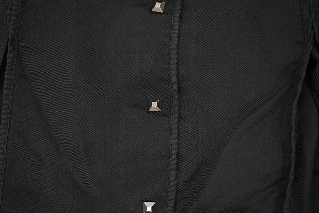 Louis Vuitton Black Studded Button Down Pleated Skirt Size 36