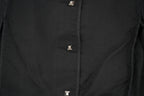 Louis Vuitton Black Studded Button Down Pleated Skirt Size 36