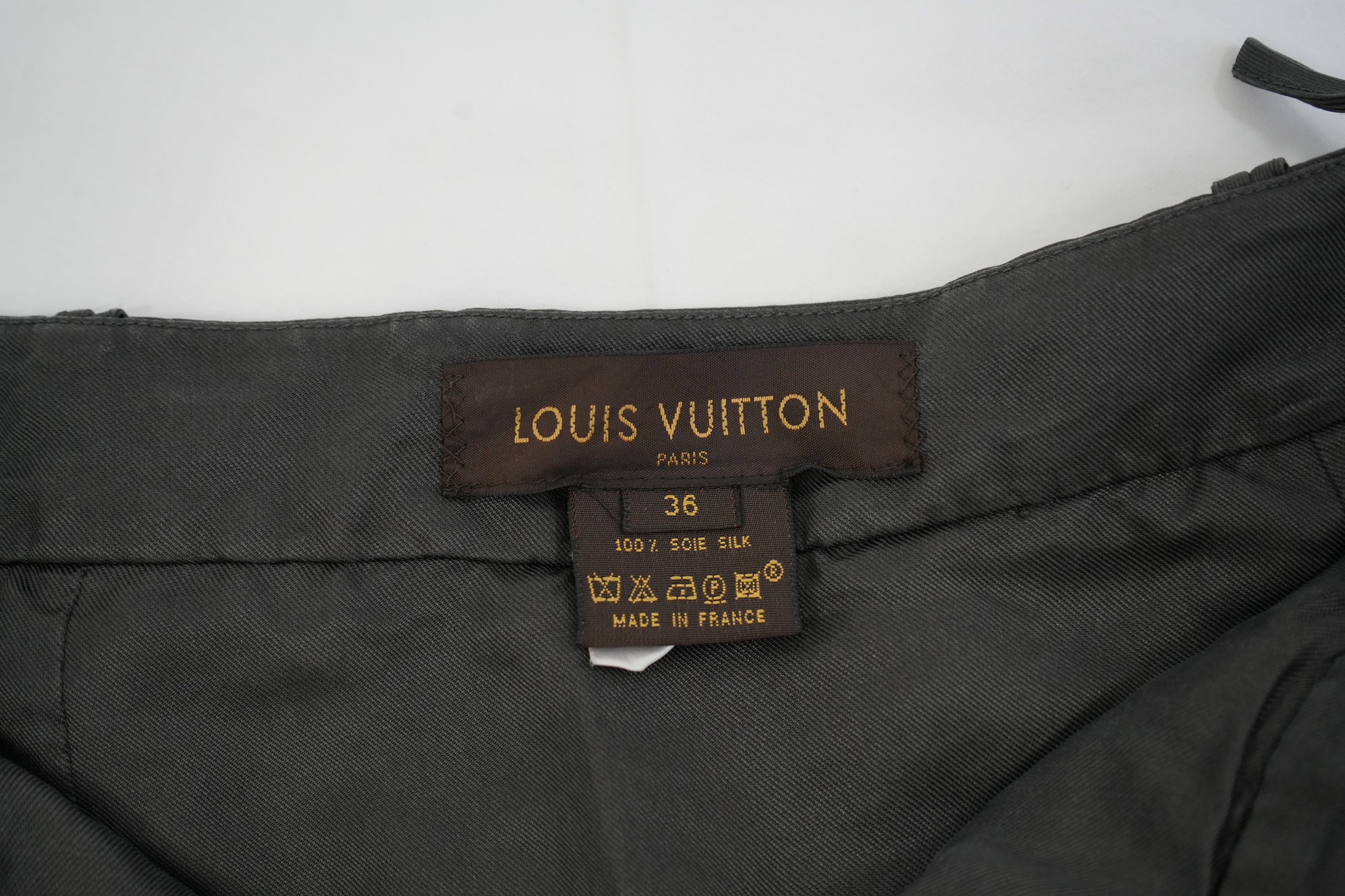 Louis Vuitton Black Studded Button Down Pleated Skirt Size 36