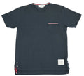 Thom Browne Navy Blue Grosgrain Trim Pocket T-Shirt Side Vent Size 2