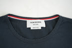 Thom Browne Navy Blue Grosgrain Trim Pocket T-Shirt Side Vent Size 2