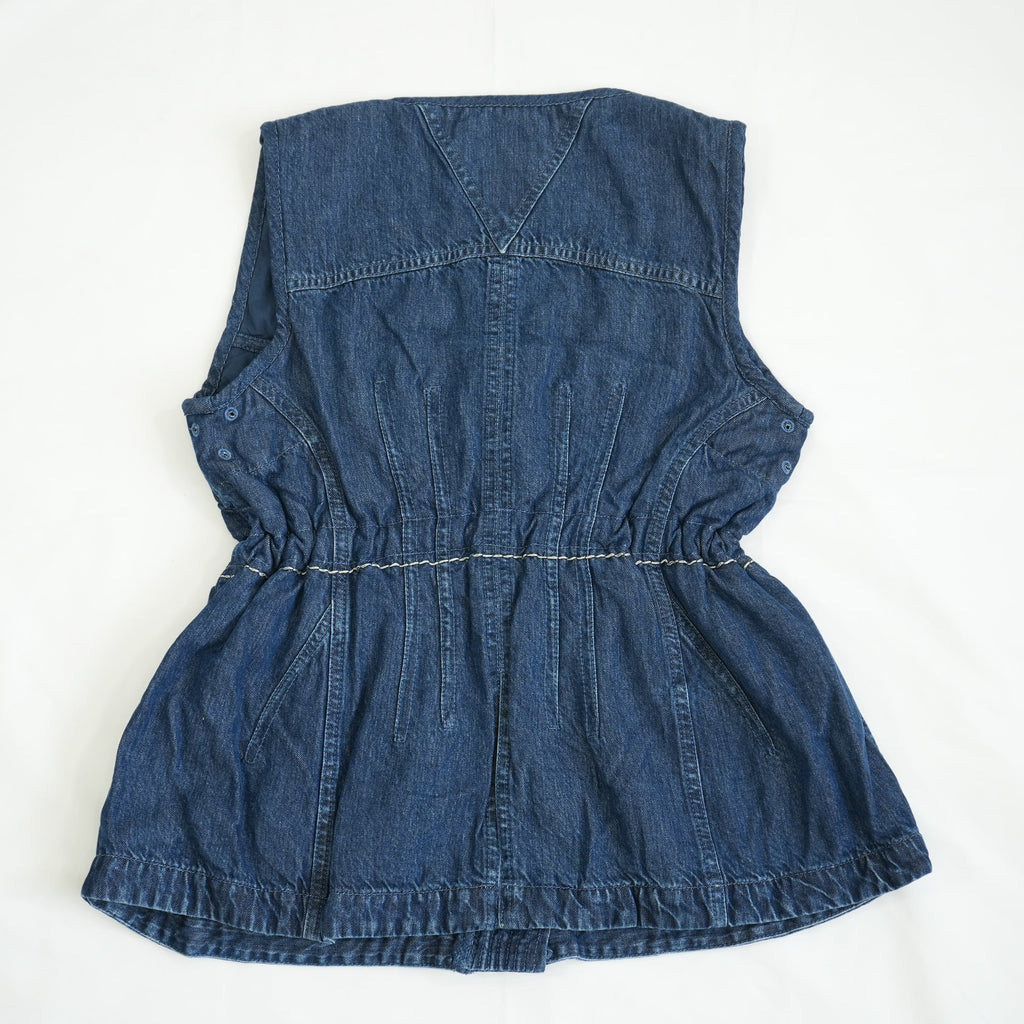 Bottega Veneta Salon 01 Denim Vest Zip Up Drawstring Size 42