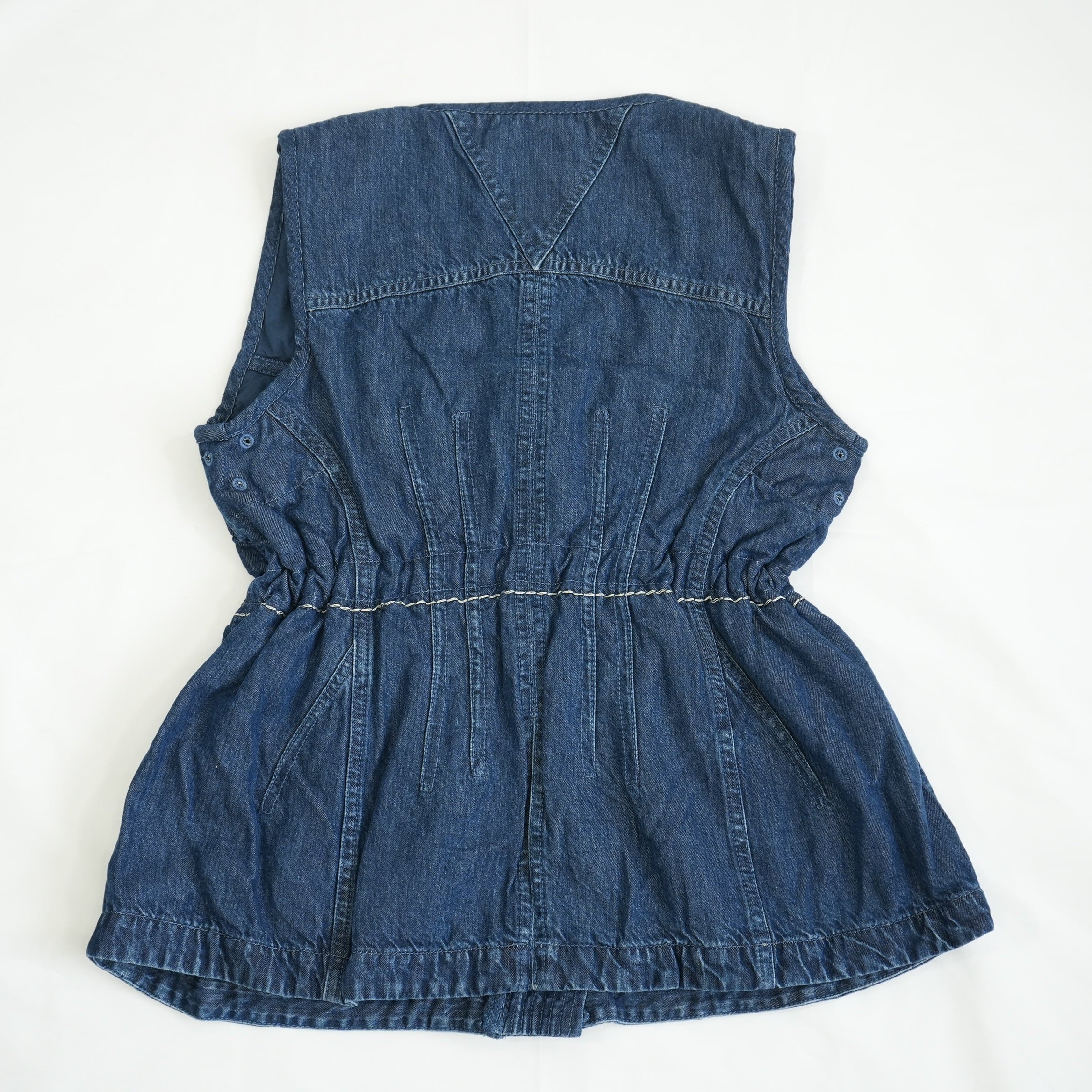 Bottega Veneta Salon 01 Denim Vest Zip Up Drawstring Size 42