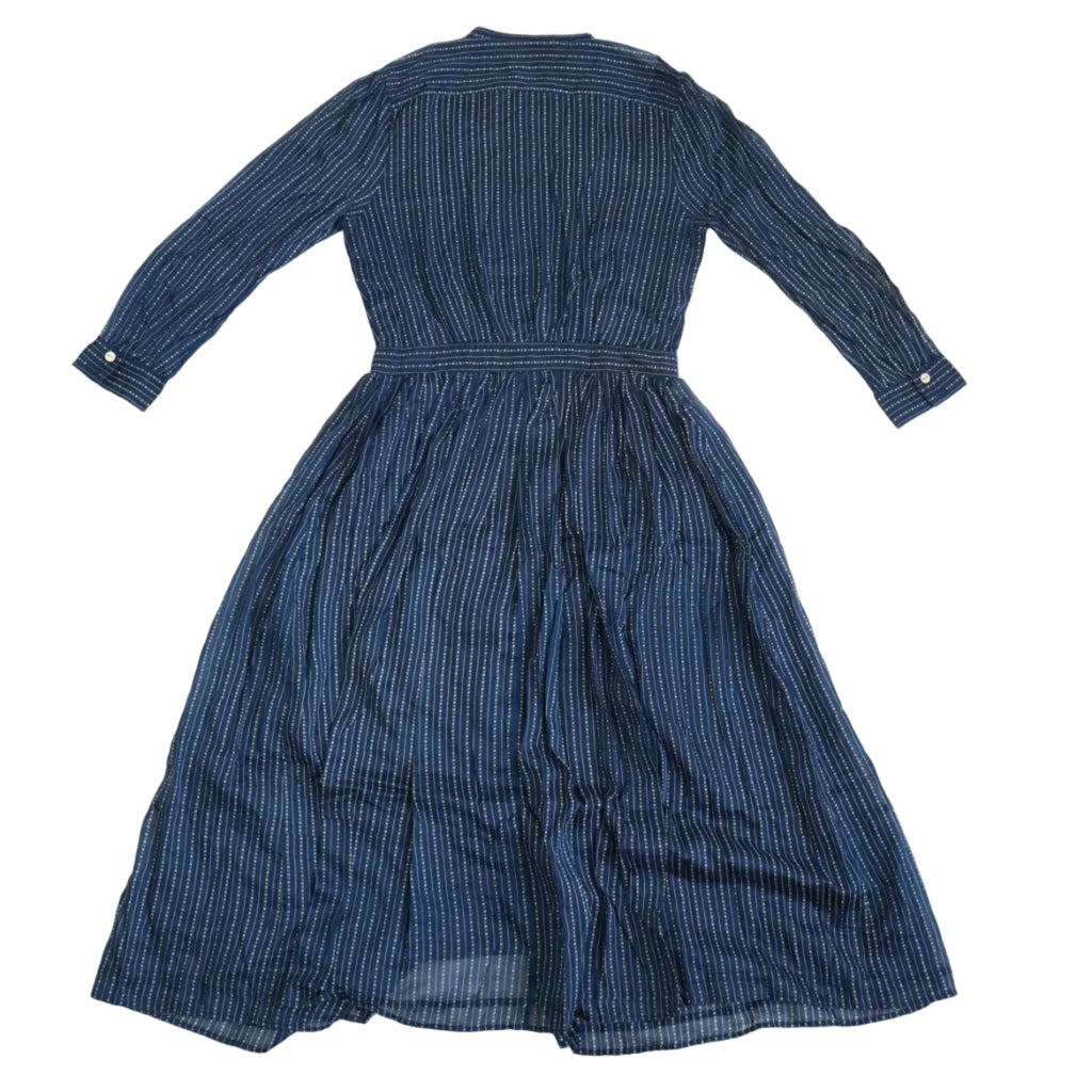 RRL Ralph Lauren Blue Striped Button Down Shirt Dress Size 2
