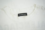 Balenciaga White Cotton T-Shirt Black Back Block Logo Tee Shirt Size XS