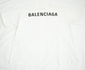 Balenciaga White Cotton T-Shirt Black Back Block Logo Tee Shirt Size XS