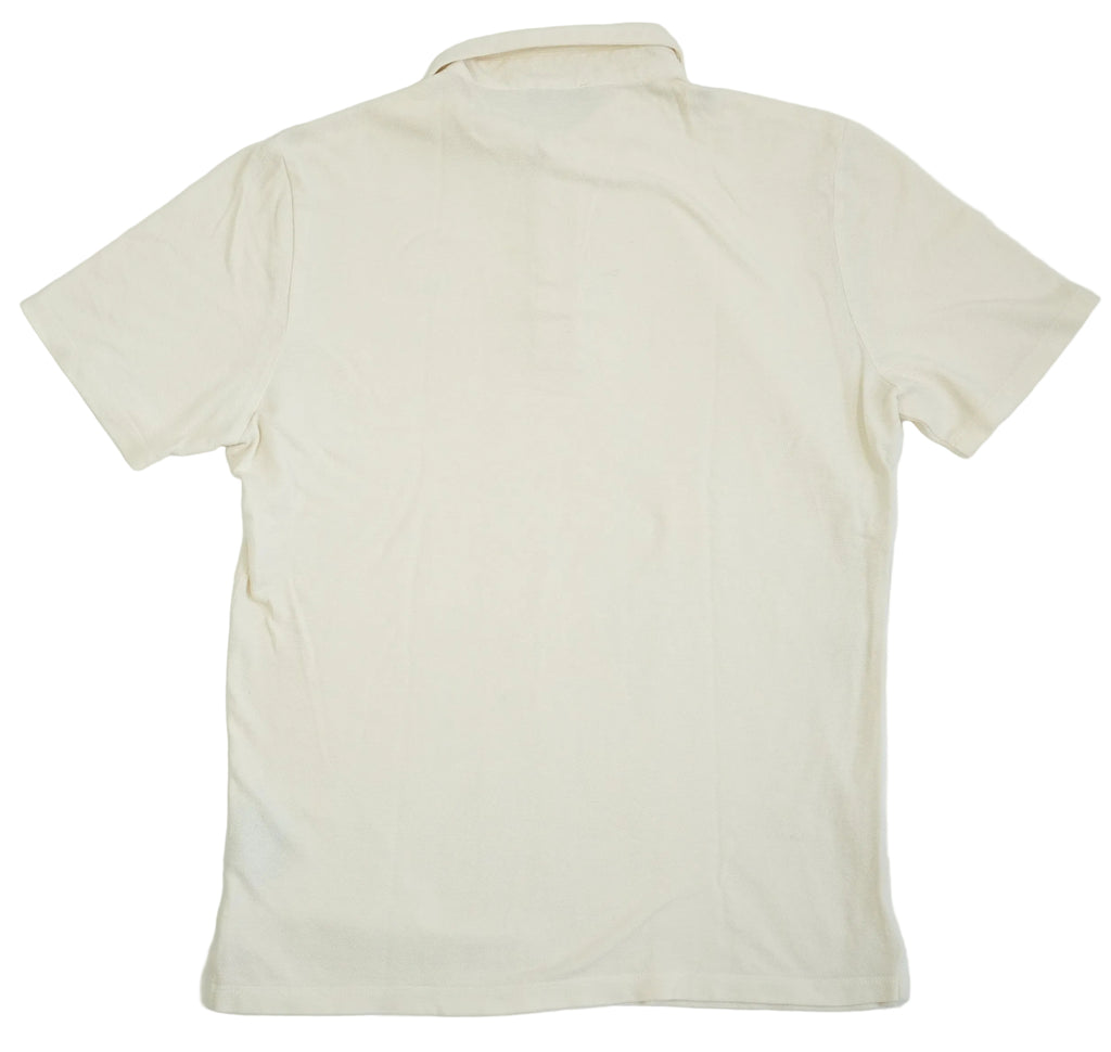 Christian Dior Cream Off-White Short Sleeve Polo Shirt CD Logo Emblem Size M