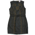 Versace for HM Black Leather Studded Mini Dress Gold Studs Size US 8