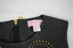 Versace for HM Black Leather Studded Mini Dress Gold Studs Size US 8