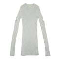 MM6 Maison Margiela Grey Ribbed Cotton Knit Arm Slit Cut Out Top Size XS