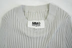MM6 Maison Margiela Grey Ribbed Cotton Knit Arm Slit Cut Out Top Size XS