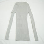 MM6 Maison Margiela Grey Ribbed Cotton Knit Arm Slit Cut Out Top Size XS