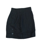 Christian Dior Boutique Navy Blue Linen Blend High Waisted Mini Skirt Size US 6