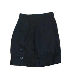Christian Dior Boutique Navy Blue Linen Blend High Waisted Mini Skirt Size US 6