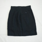 Christian Dior Boutique Navy Blue Linen Blend High Waisted Mini Skirt Size US 6